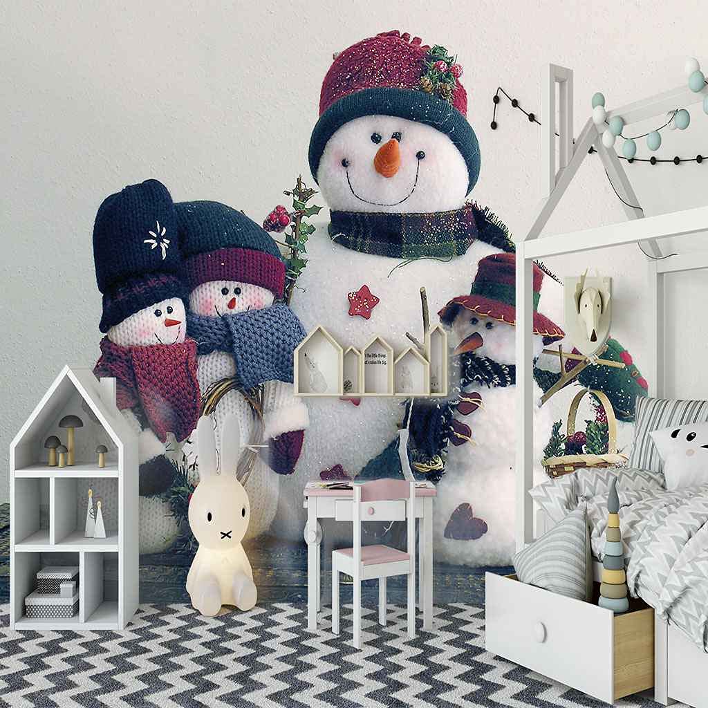Papier peint Noël 3D grand format pour décorer une vitrine de boutique ou salon