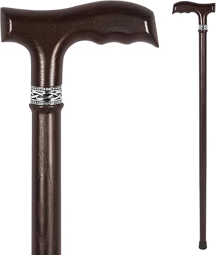 Miniatura 1 de YOKOMI Bastón de madera hecho a mano, bastón de madera ergonómico para hombres y mujeres, bastones para caminar geniales y elegantes para personas
