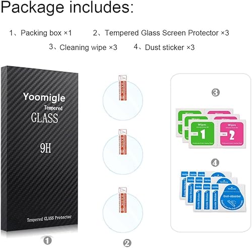 Vista 7 de Paquete de 3 protectores de pantalla compatibles con FILIEKEU I9Y Smart Watch de 1.3 pulgadas, vidrio templado para I9 1.3 pulgadas, protectores