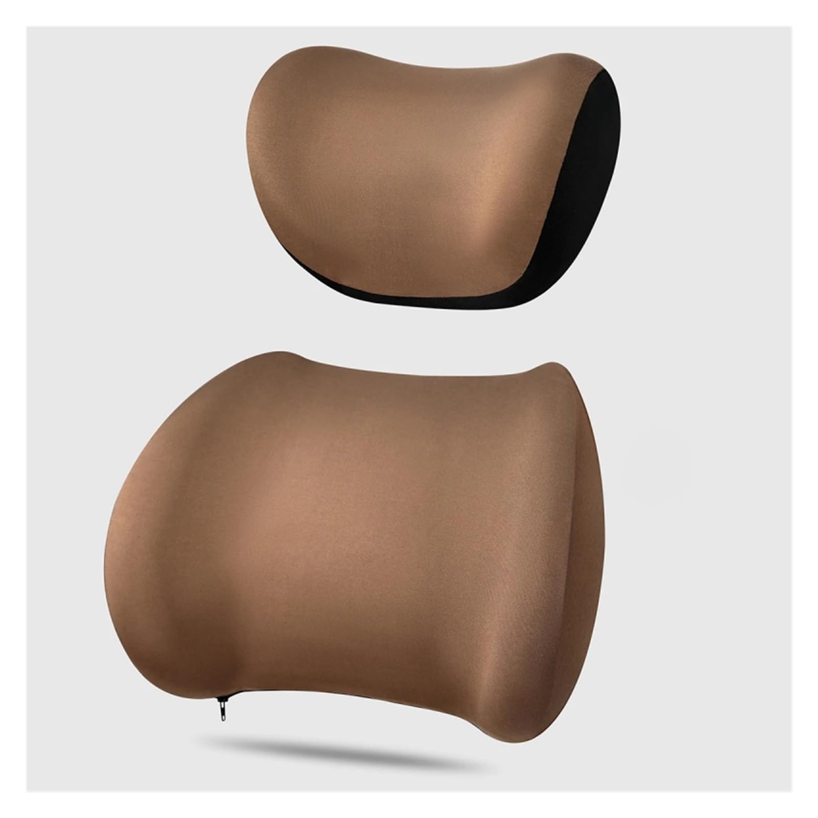 Hviyroi car seat cushion Ergonomic Car Headrest Lumbar Support Cushion Kit(Brown)