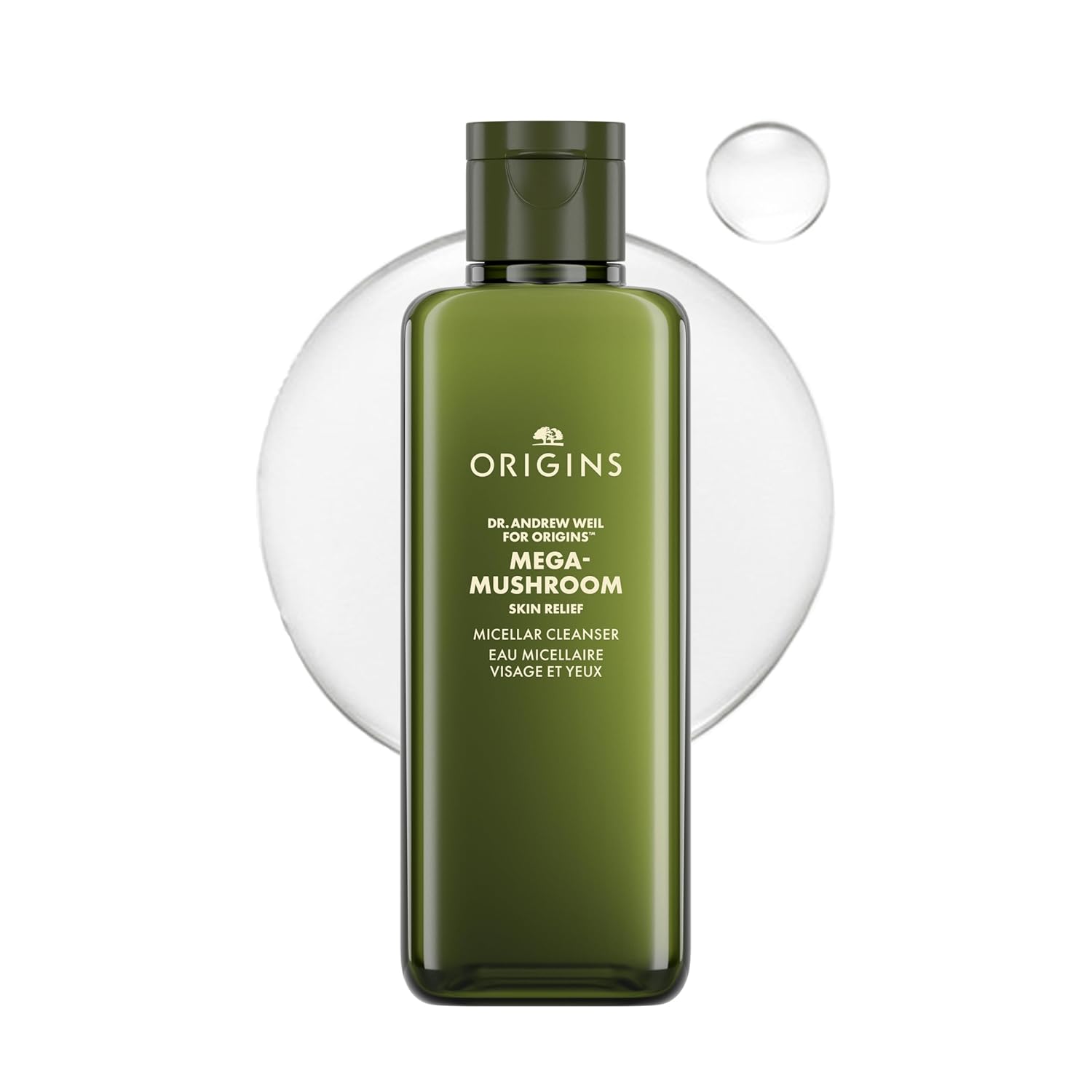 Origins Mega-Mushroom Micellar Cleanser | For Sensitive Skin | With Reishi Mushroom, 6.7 Fl Oz