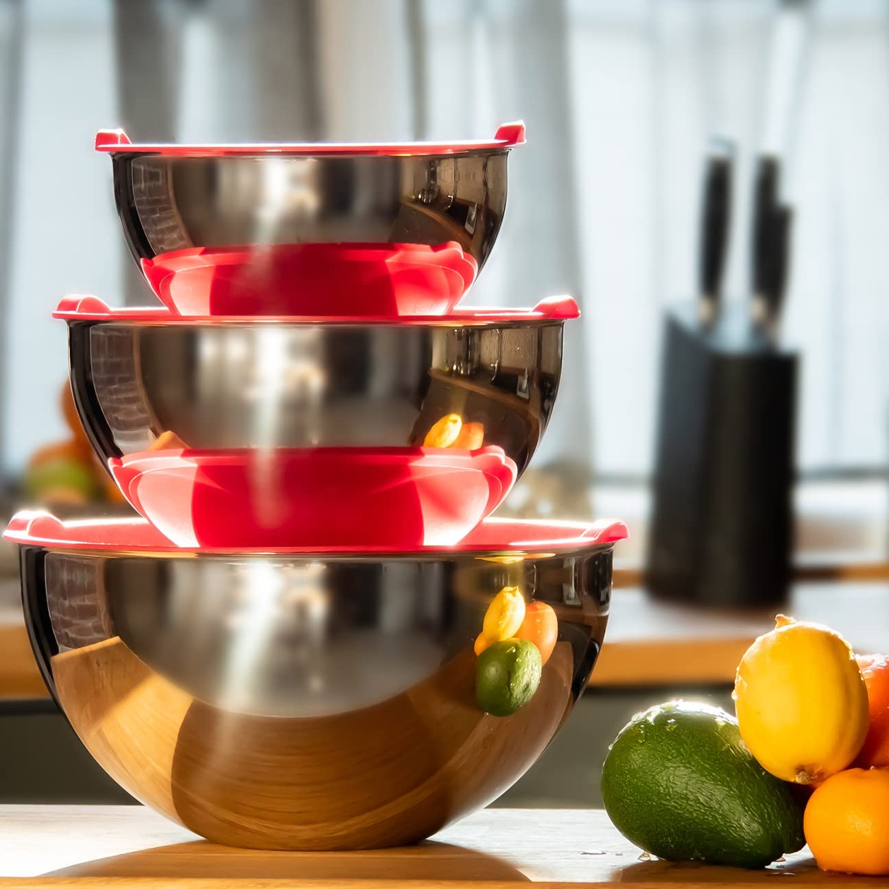 cosmos2018　３本セット Amboss Satin 3'lü Karıştırma Kabı Paslanmaz Çelik Çok Amaçlı Kase