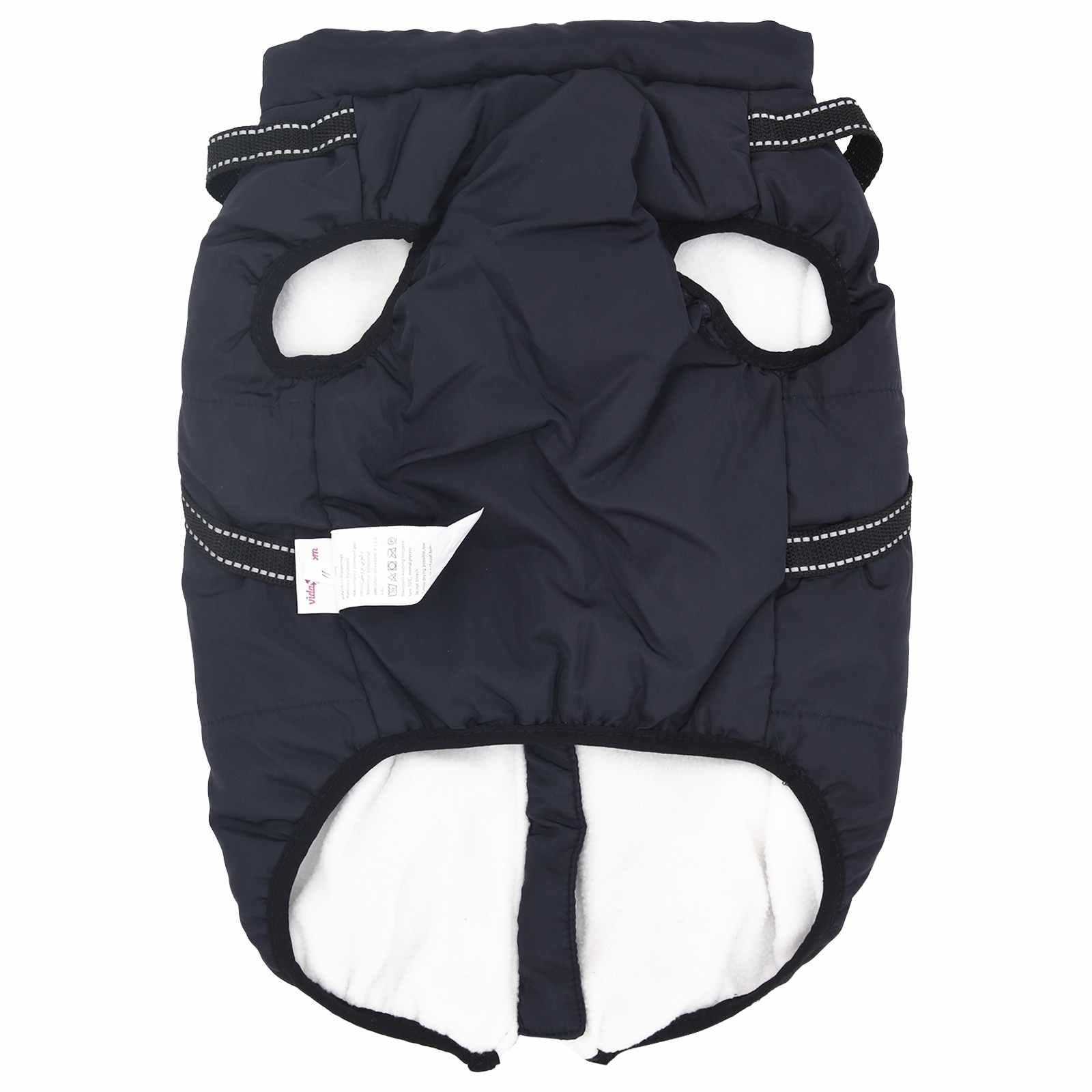 Cappotto per cani blu navy L44 in pile e poliestere, regolabile con design riflettente, impermeabile e antivento, per inverno e autunno, adatto per esterni e protezione dal freddo