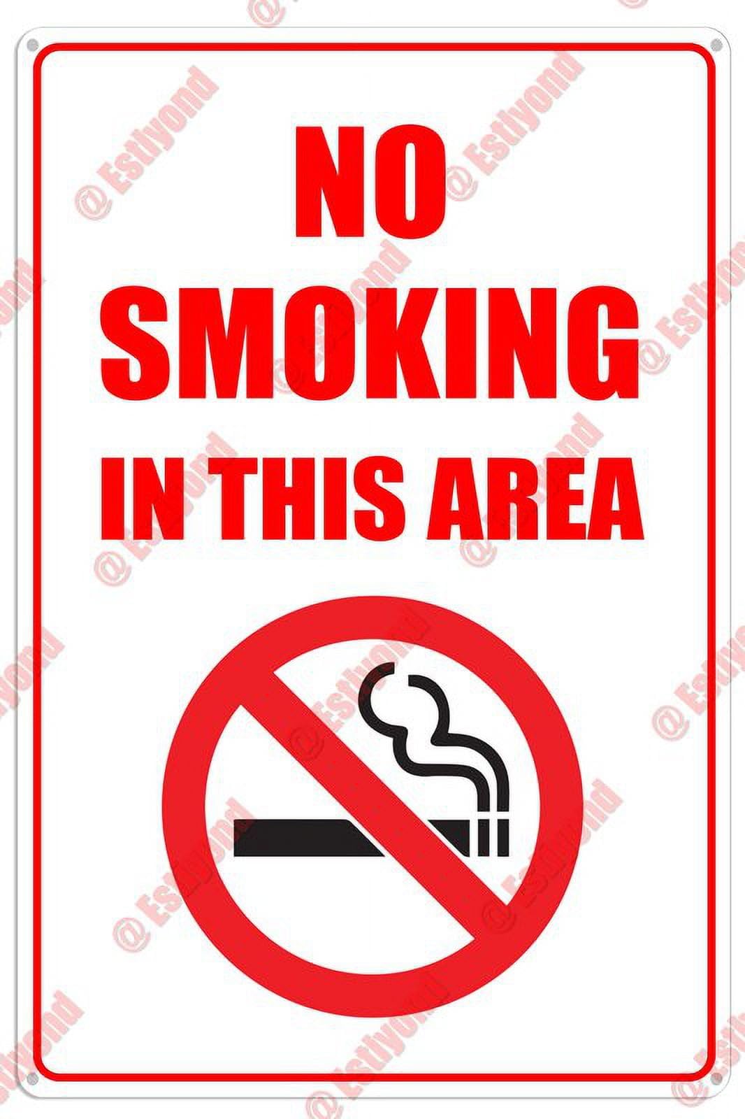 peiyeety Warning No Smoking in This Area Won't Rust Best Caution Warning Aluminum Metal Sign 8"X12"