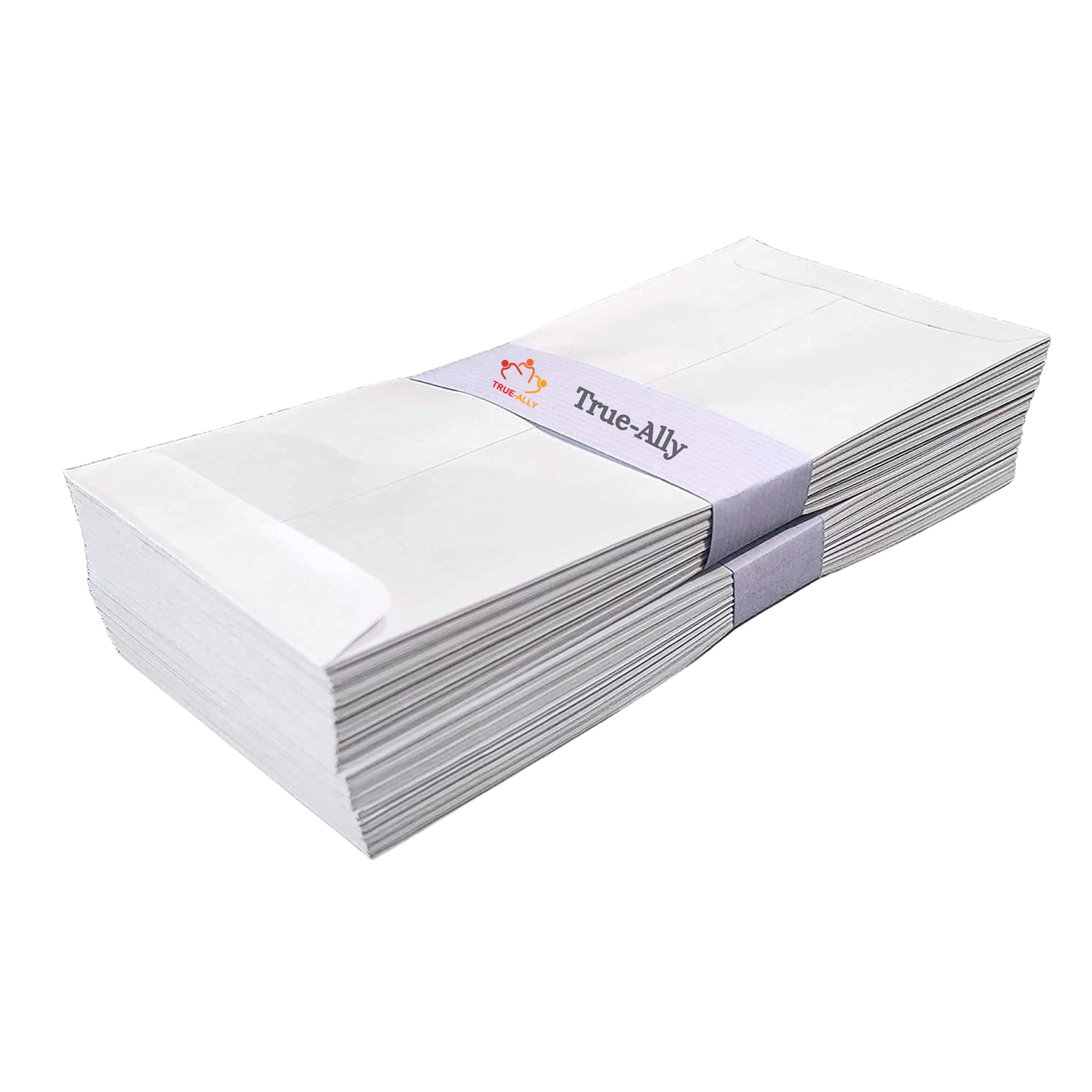 True-Ally 100GSM Paper White Cheque Size Envelope Ideal For Home Office Secure Mailing | Thickness - 100 gsm | Size 4.5 by 10 inch (250)