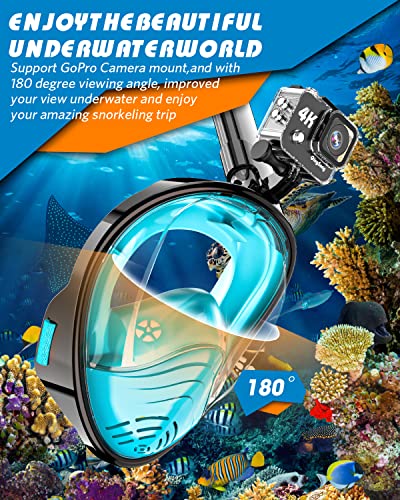 image for QingSong Full Face Snorkel Mask for Adults, Snorkeling Gear with Camer