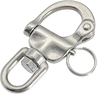 fanelod Release Shackle, 316 Stainless Steel Wivel Snap Shackles, Swivel Shackle Sailing Halyard, Snap Shackles, Snap Swivel Shackle for Spinnaker
