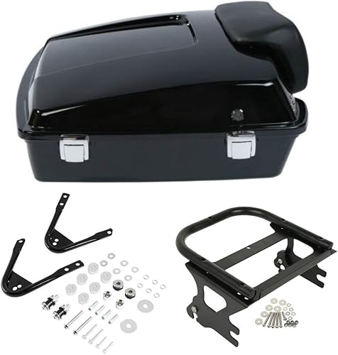 TCT-MT - Kit de montaje para moto, maletero y respaldo, compatible con Harley Tour Pak 1997-2013 Touring Road King Glide FLHR FLHT Electra
