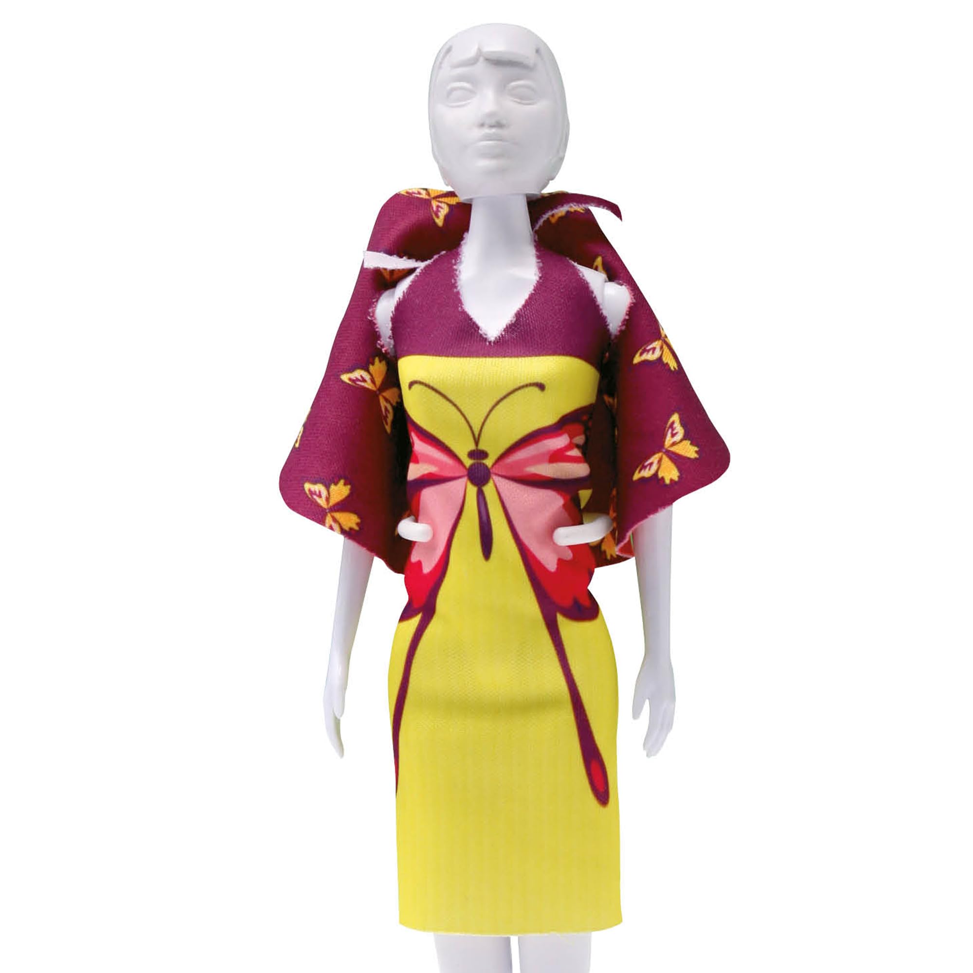 Vervaco Dolly Butterfly Dress Your Doll Outfit Making Set, Multi-Colour