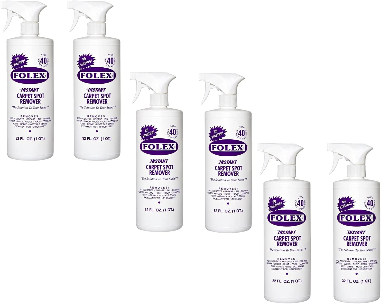Folex Instant Carpet Spot Remover, 32oz 6 Pack