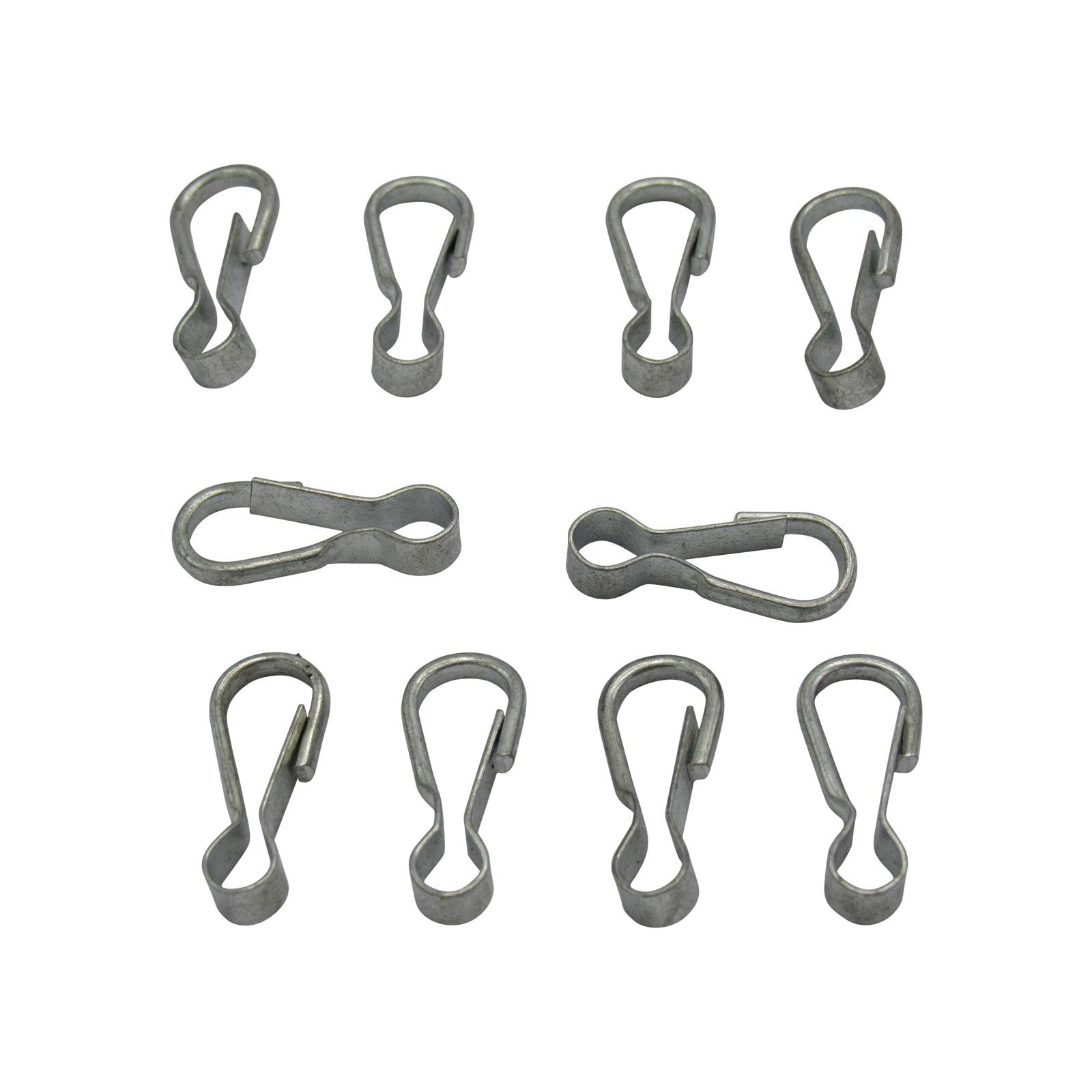 Zinc Plated Simplex Hooks 25MM X10 (Dog Clip Lanyards Camping Craft)
