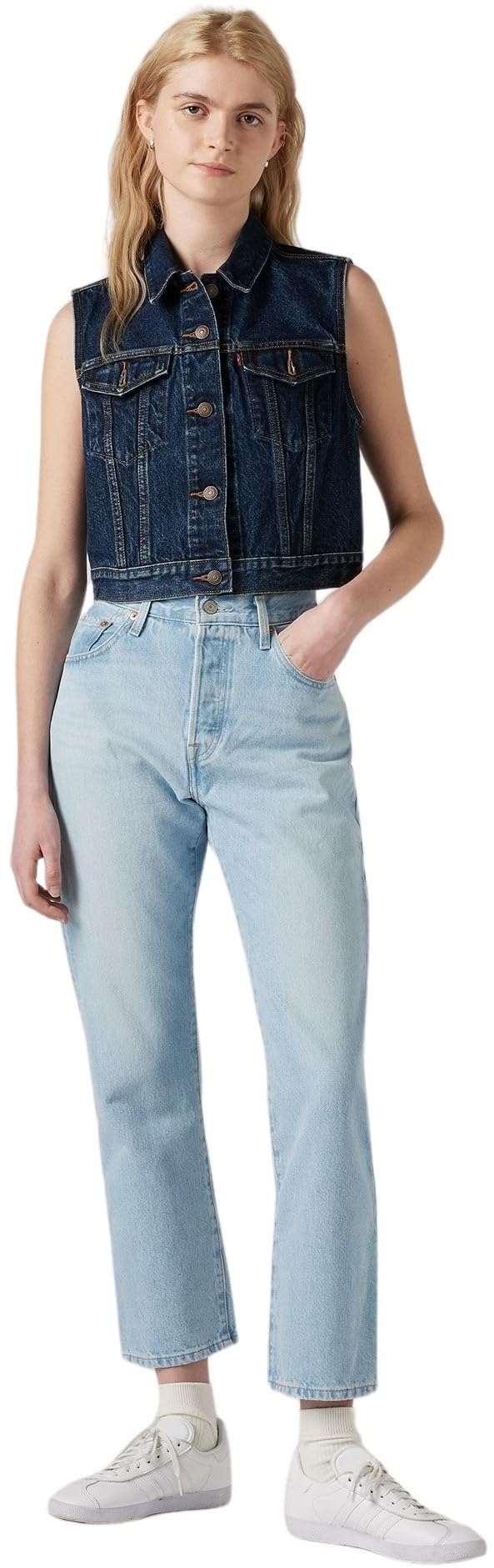 Levi's Women's Blue 501 Crop Jeans, Ojai Luxor Ra, 27W / 26L