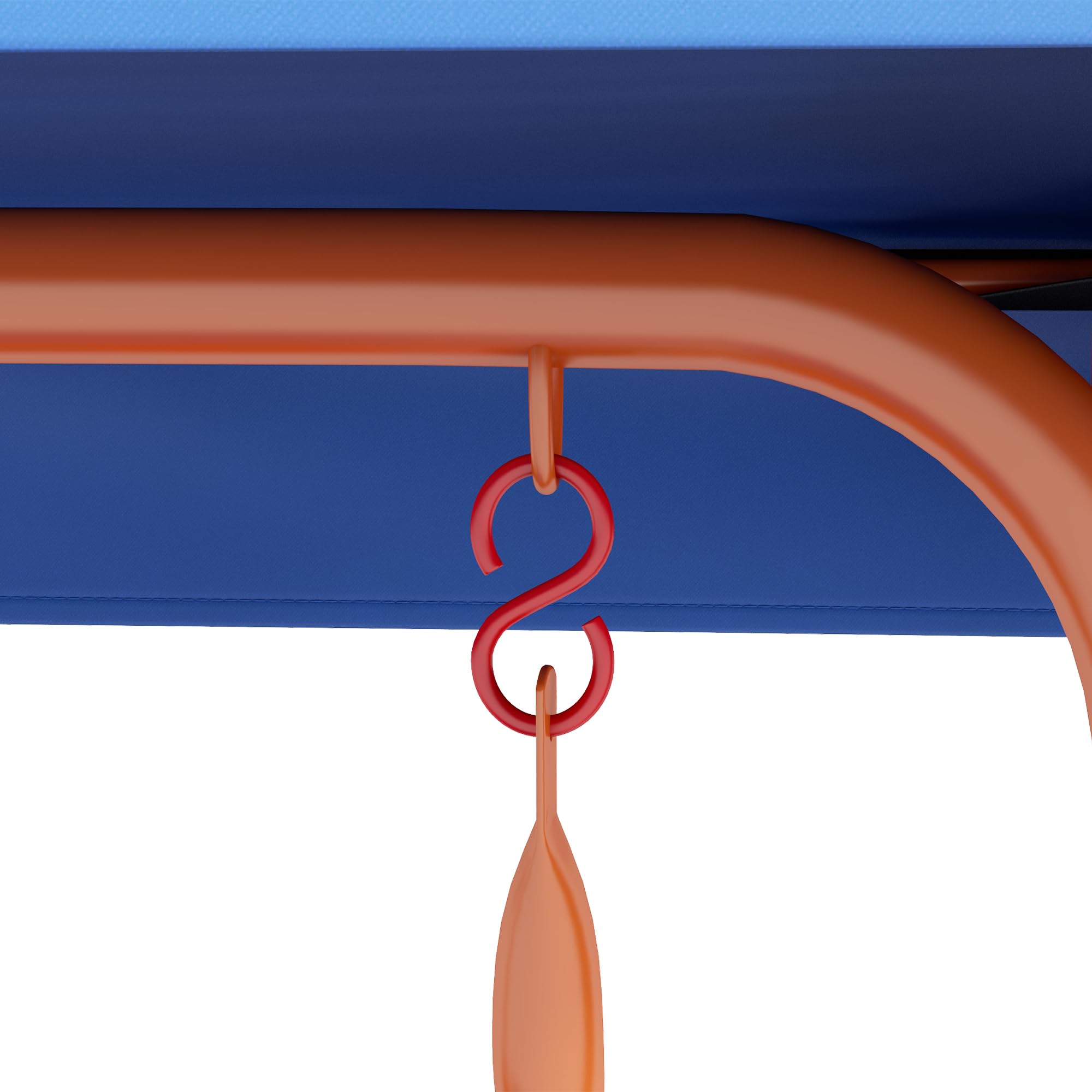 Outsunny Chaise balançoire 2-Places avec auvent réglable Rouge et Bleu