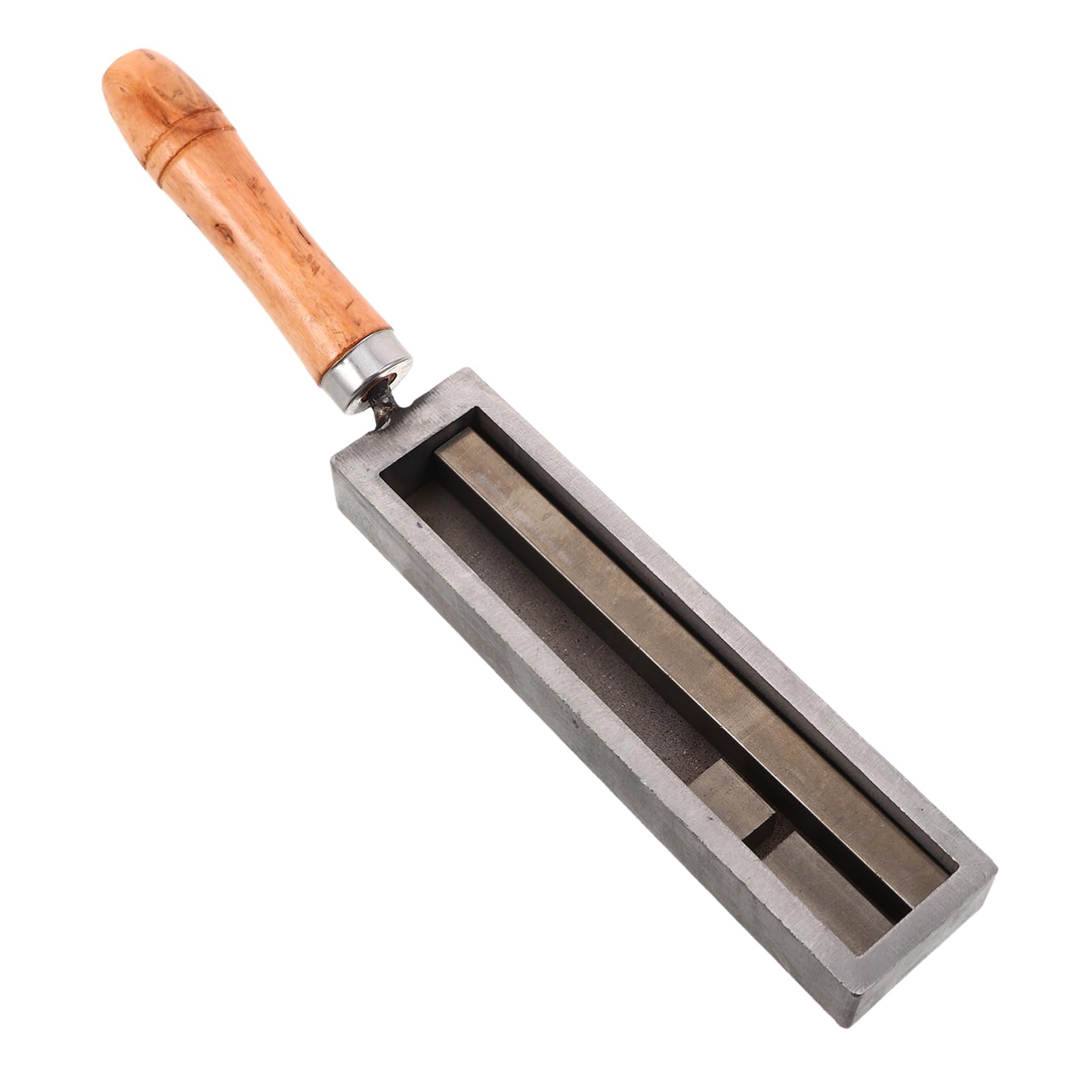 KONTONTY Gold Refining Mold Metal Casting Ingot Tool Wooden Handle for Precious Jewelry and Metal Crafting Accessories