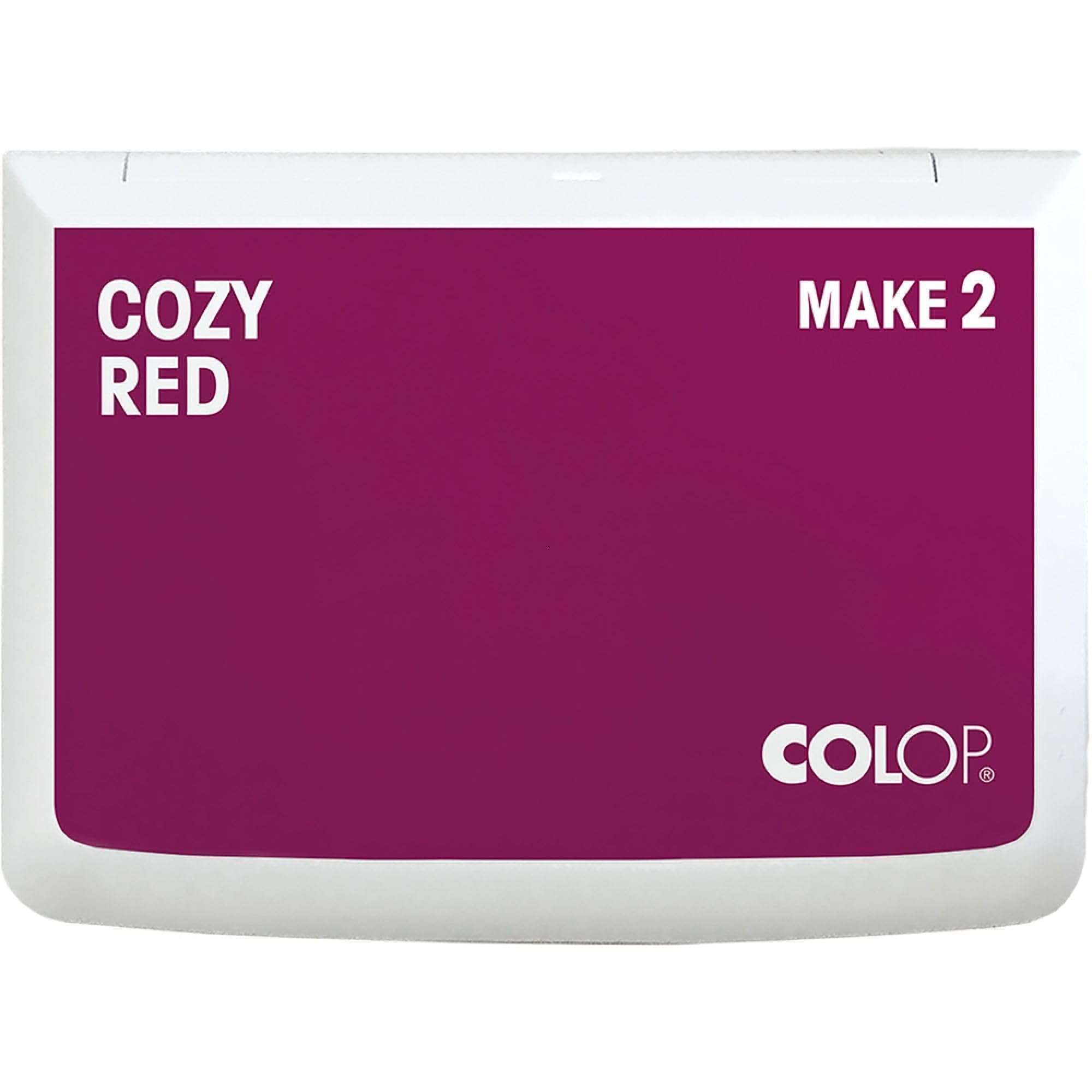 COLOP Ink pad Make 2 Cozy red 70 x 110 mm, Cushion for Traditional Hand Stamps and Creative Stamps