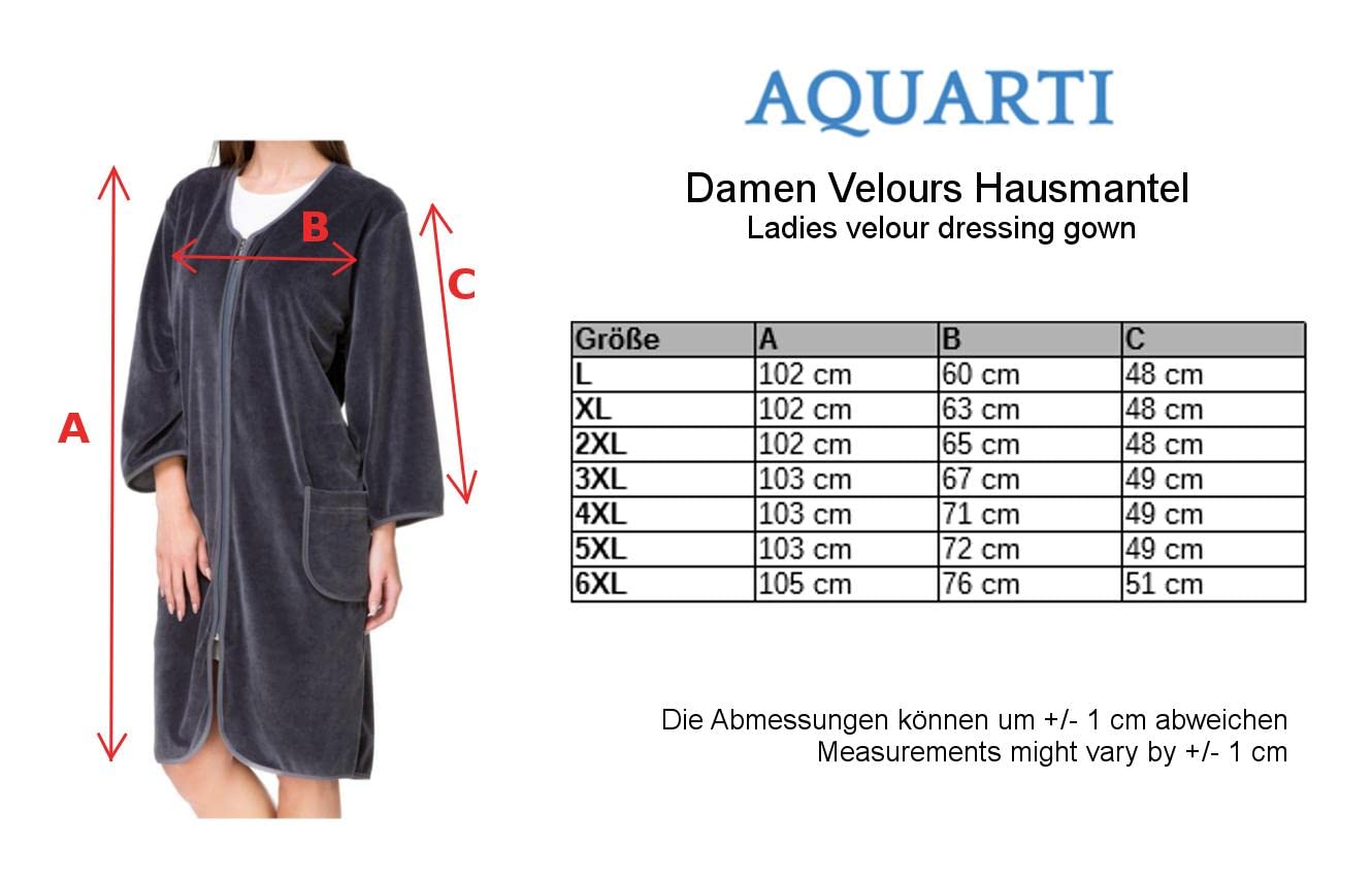 Aquarti Peignoir de Bain Court Manches 3/4 Velours Femme | Robe de Chambre Zippee