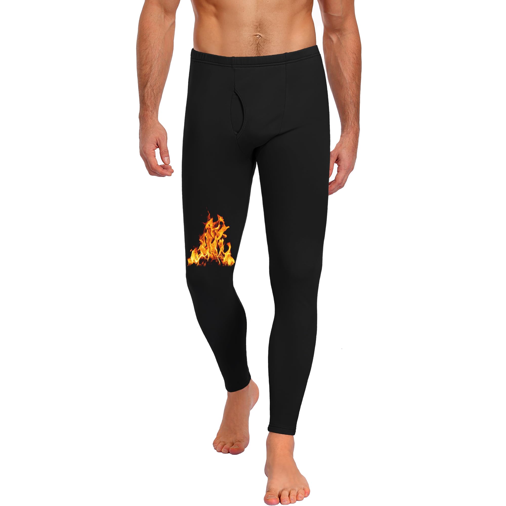 BLONGW Thermo Unterhosen Herren Lange Thermohose Warm Thermounterwäsche | Gefüttert Hose Männer Warm Fleece Skiunterwäsche Winter Funktionsunterwäsche