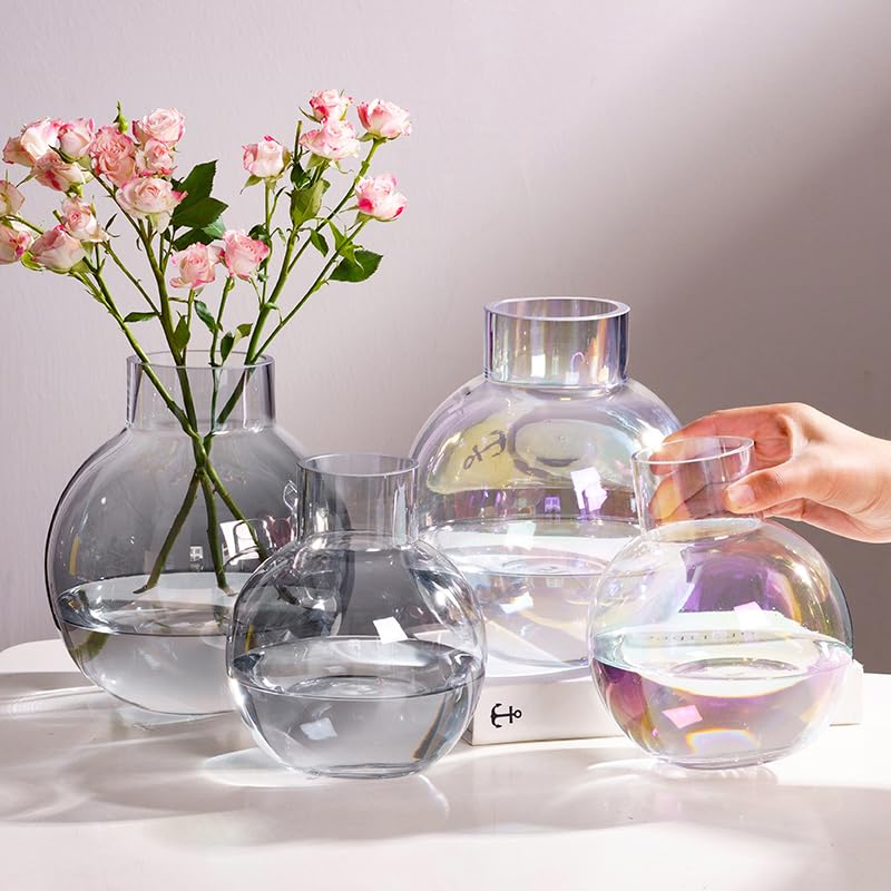 Amazon.co.jp: 花瓶 花器 球状ガラス花瓶北欧水耕ラウンド花瓶クリア