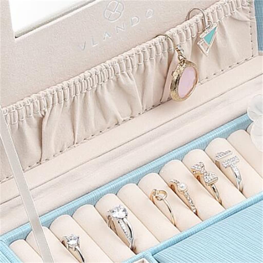 Portagioie retrò Classico, Portatile, Multistrato, in Pelle, di Grande capacità, Regalo per Donna