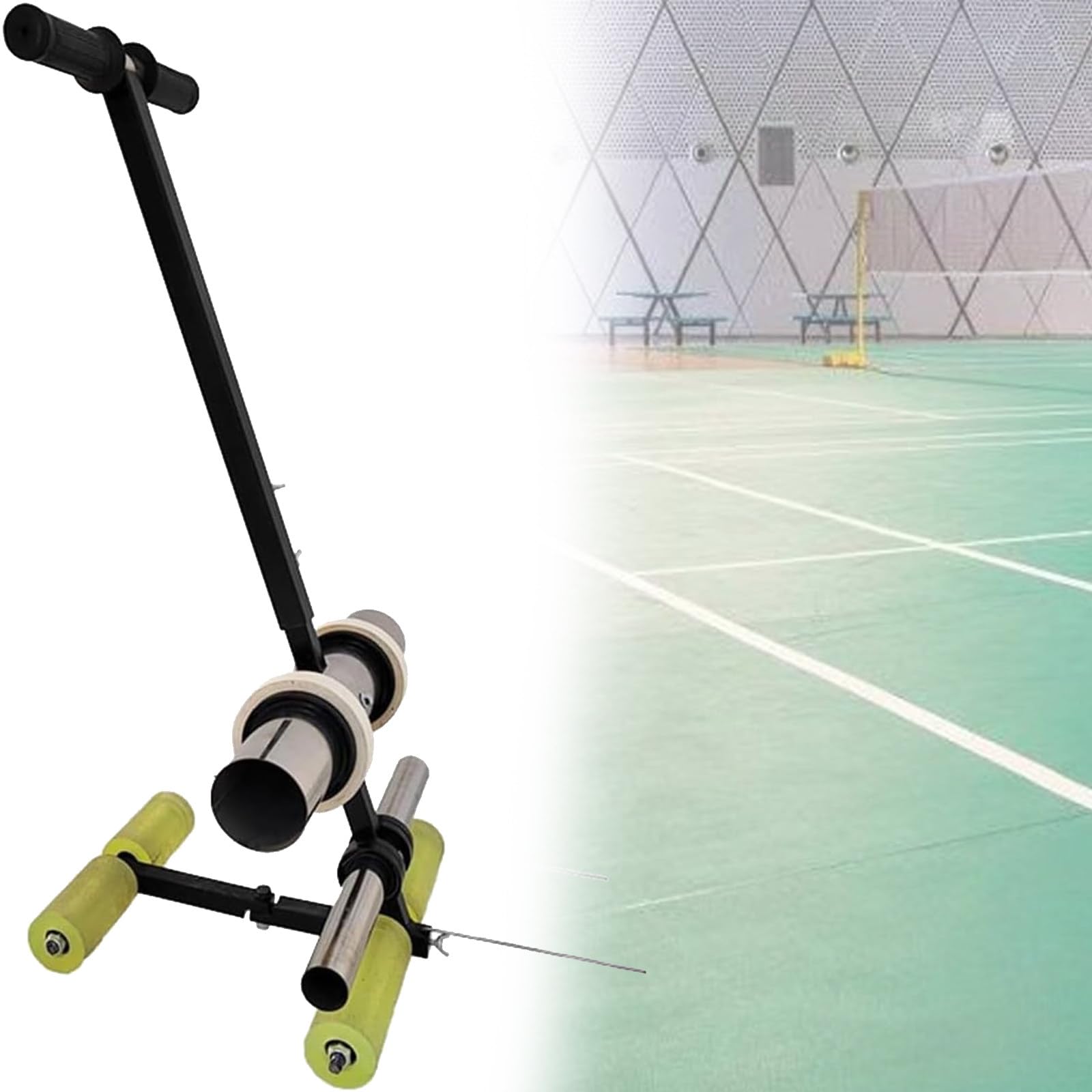 asdchZen Tape Marking Machine Hand-Push,Tape Pasting Machine,Hand Push Floor Marking Tool,Can Draw Circle,For Swimming Pool/Warehouse/Gym/Hospital