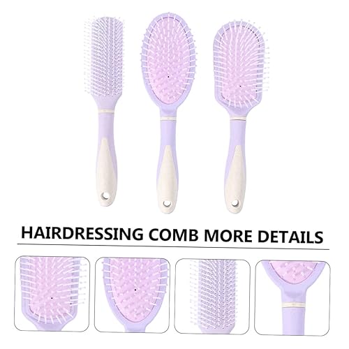 Miniatura 6 de LALAFINA 1 juego de 3 piezas de peine de masaje secador de pelo, cepillo de pelo de viaje para hombre, peines para desenredar el cabello, cepillo