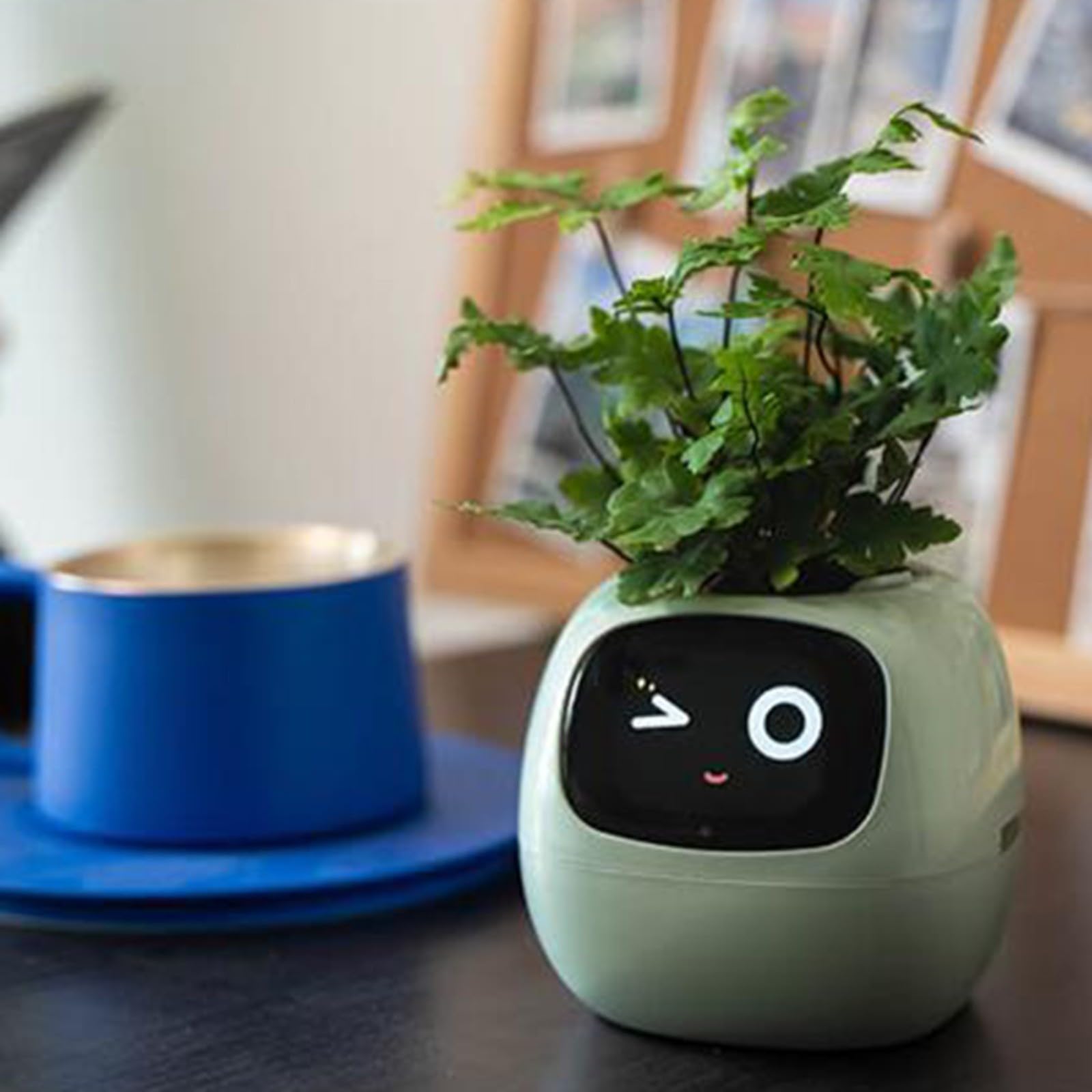 Smart Pet Vaso da fiori interattivo compagno di giardinaggio automatico sensore di irrigazione Flora Care Robot auto-irrigazione vaso Home Office Decor (verde)