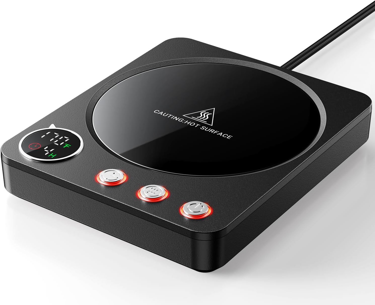 Coffee Mug Warmer – 36W Coffee Cup Warmer for Desk with Smart Display & Auto Shut-Off, Candle Warmer, Electric Cup Warmer for Coffee, Milk and Tea, for Women & Men (Black)