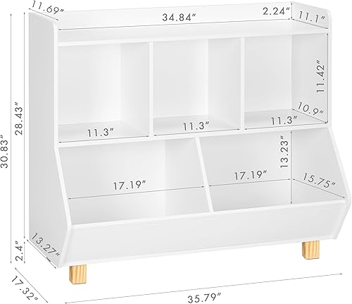 Miniatura 2 de UTEX Organizador de almacenamiento de juguetes, estantería para niños y almacenamiento de juguetes con patas, organizador de almacenamiento de 5