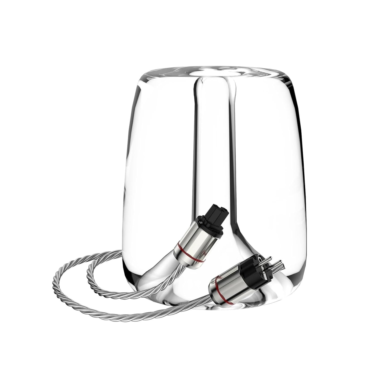 P128 Silver Plated Crystal High Clear PFTE Power Cable Crystal Twist Silver Shielding EU Plug(1.5m)