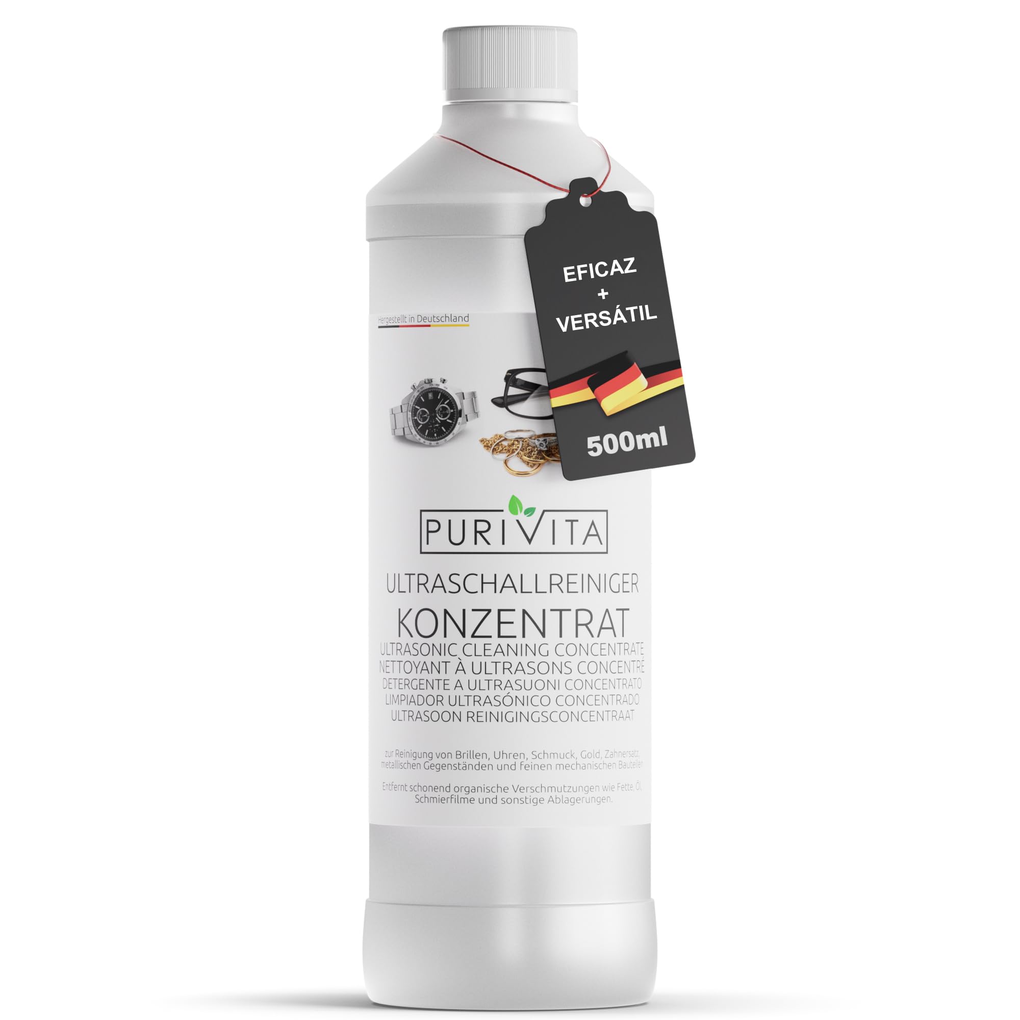 PURIVITA® Universale Liquido para Ultrasonidos Limpieza 500ML - Limpiador Ultrasónico - Ultrasonic Cleaner