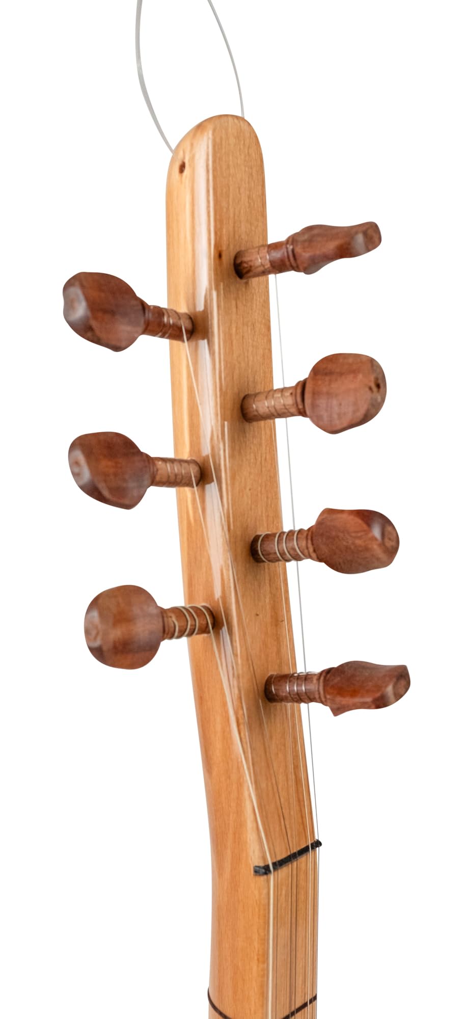 Baglama Saz à col court turc en bois de mûrier avec micro, cordes, médiators, étui