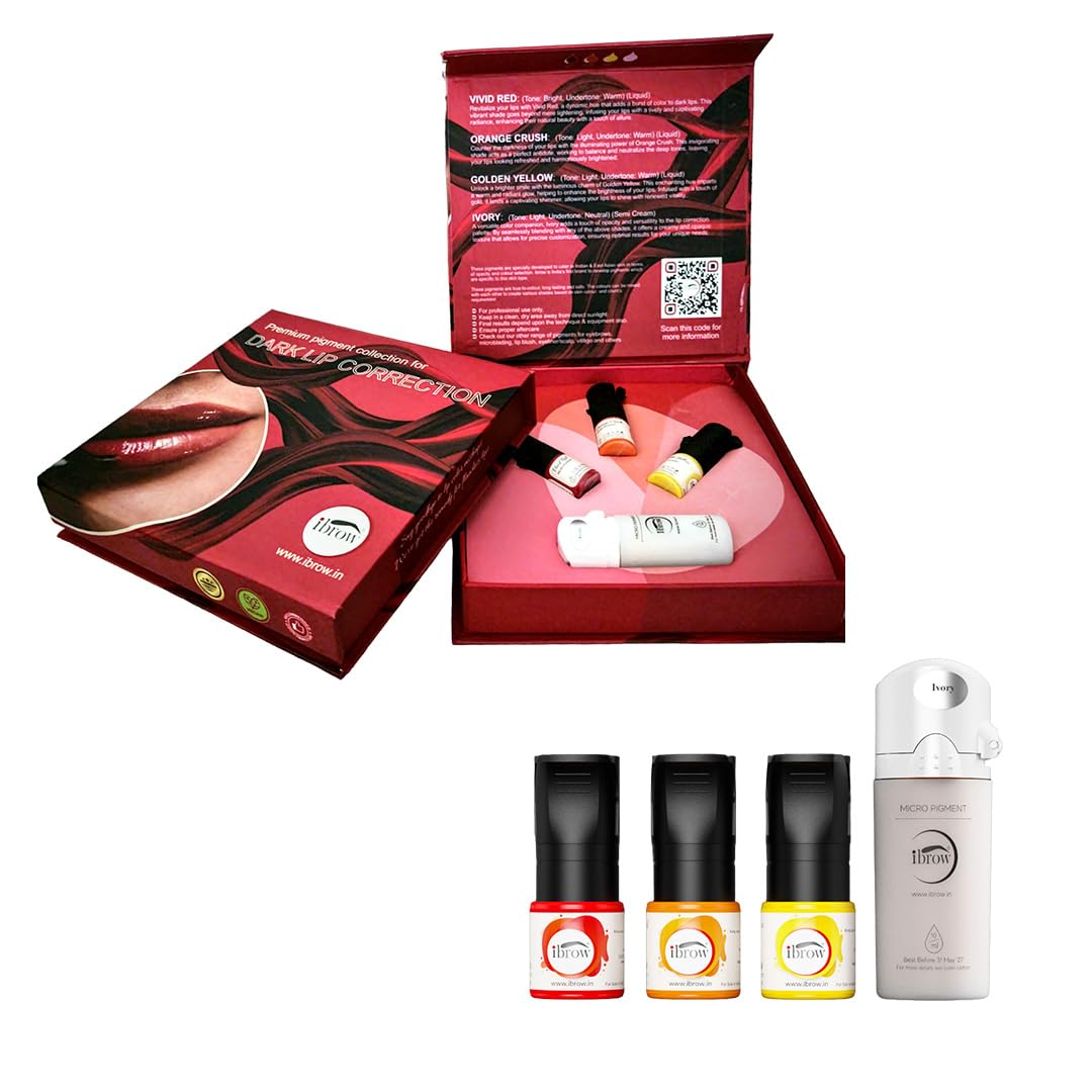 ibrow Dark Lip Correction Kit for Permanent Makeup Supplies Lips Neutralization Micropigmentation Liquid and Semi Cream Cosmetic Lips Color/tattoo ink-image-48