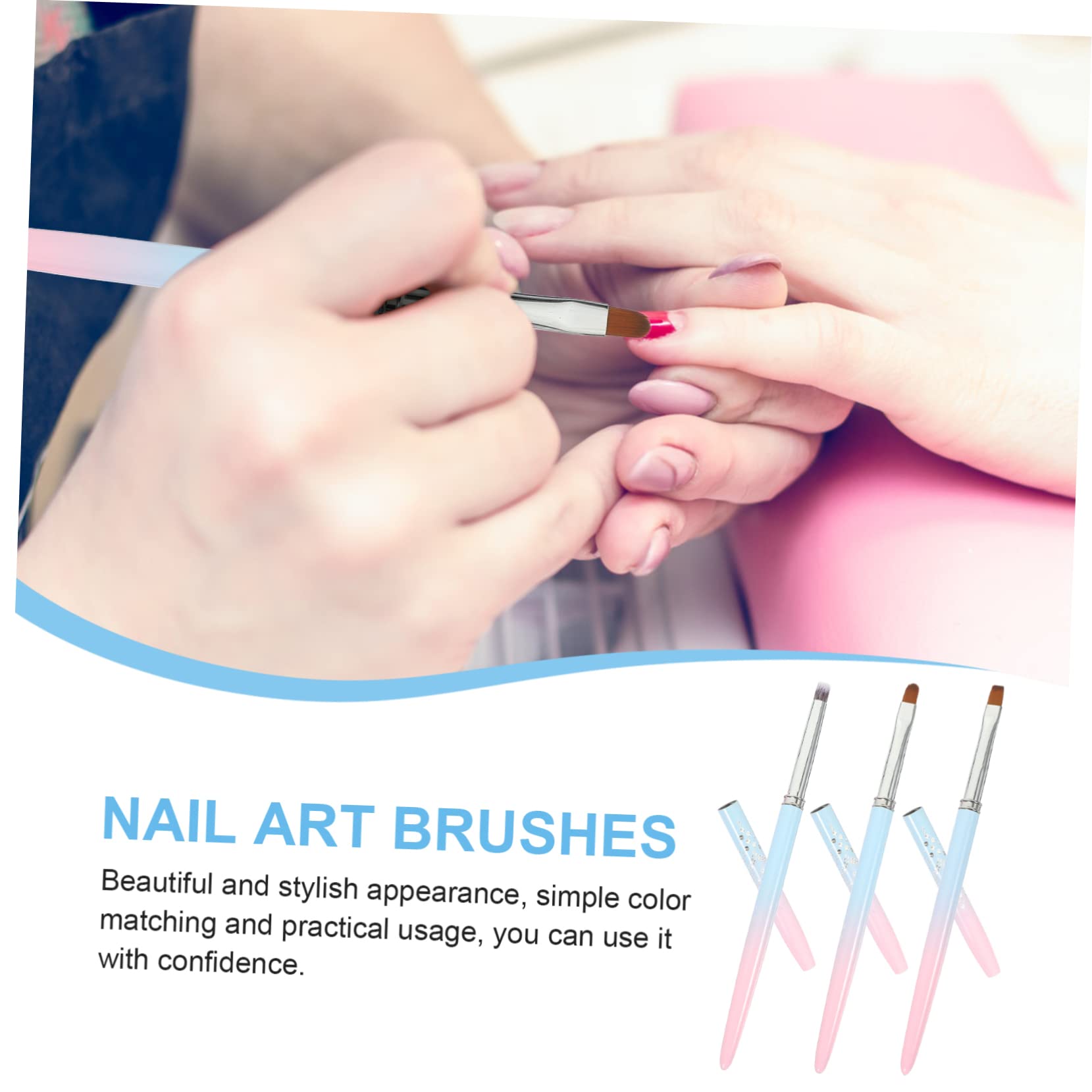 Didiseaon 3pcs Nail Art Pen Set French Brush for Nails Art Brushes Gel Painting Manicure Tool