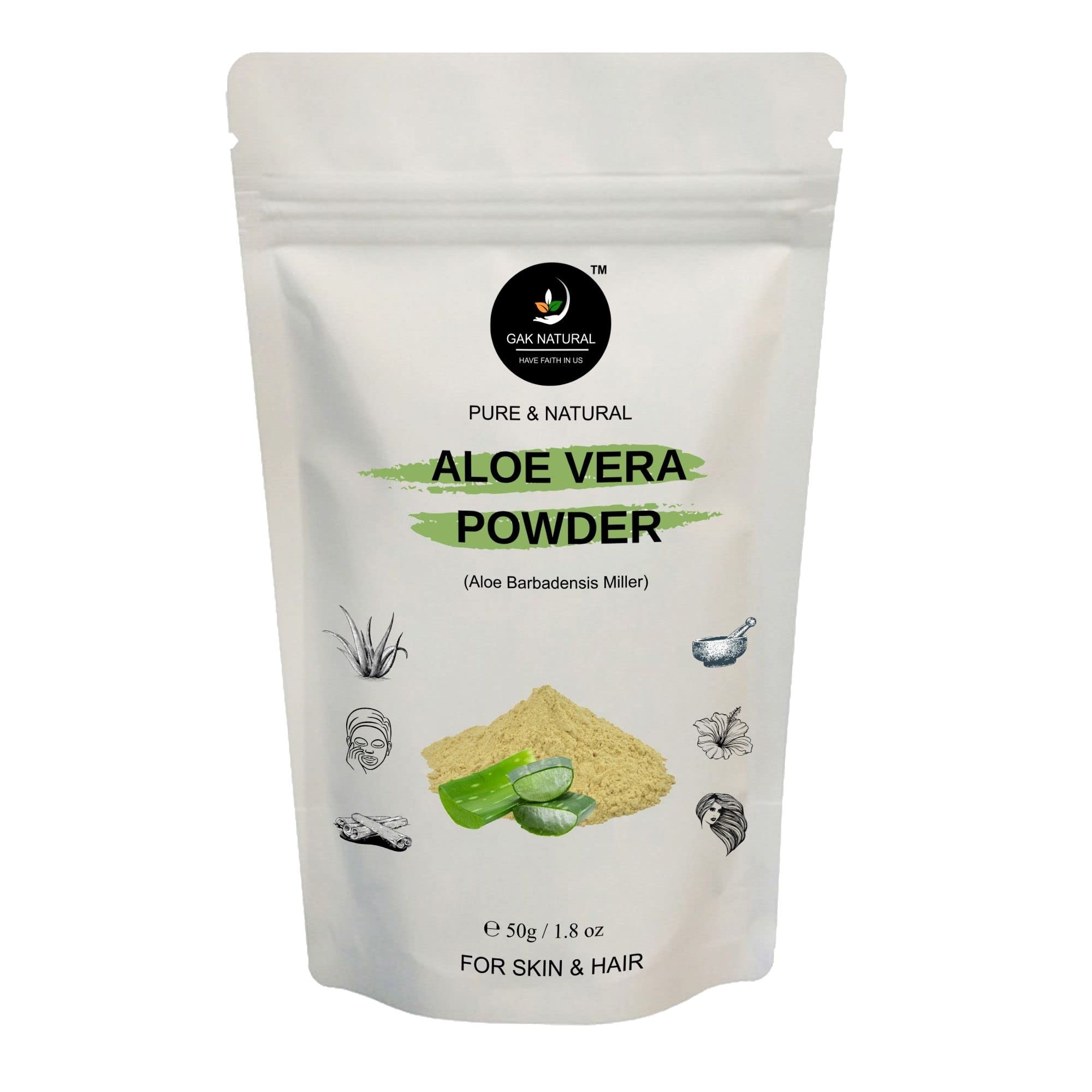 Gak pure and natural aloe vera powder for hair growth, skin & face pack-50g