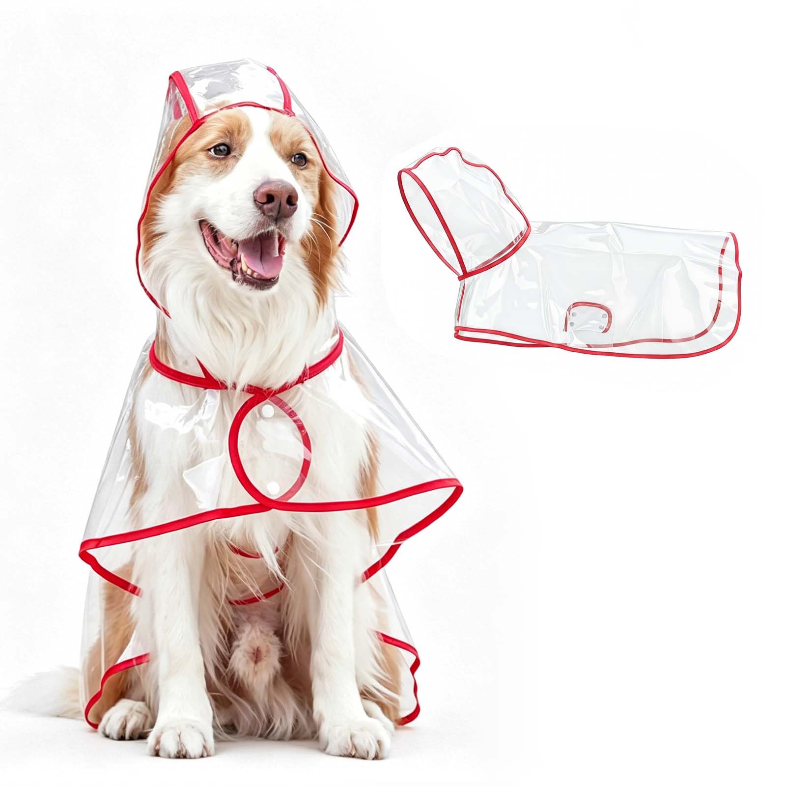 Imperméable pour Chien,S-2XL Veste de Pluie pour Chien avec Capuchon Manteau Chien Imperméable pour Petits Chiens à Grands Veste PE Pluie Chiens pour Sorties, Randonnée Promenades Quotidiennes (XXL)