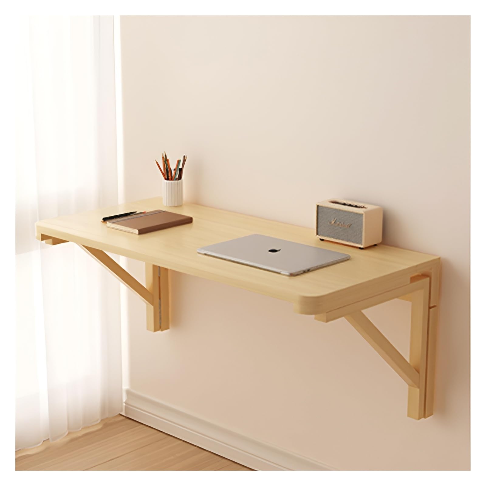 Bureau mural rabattable pour créer un coin télétravail dans le salon