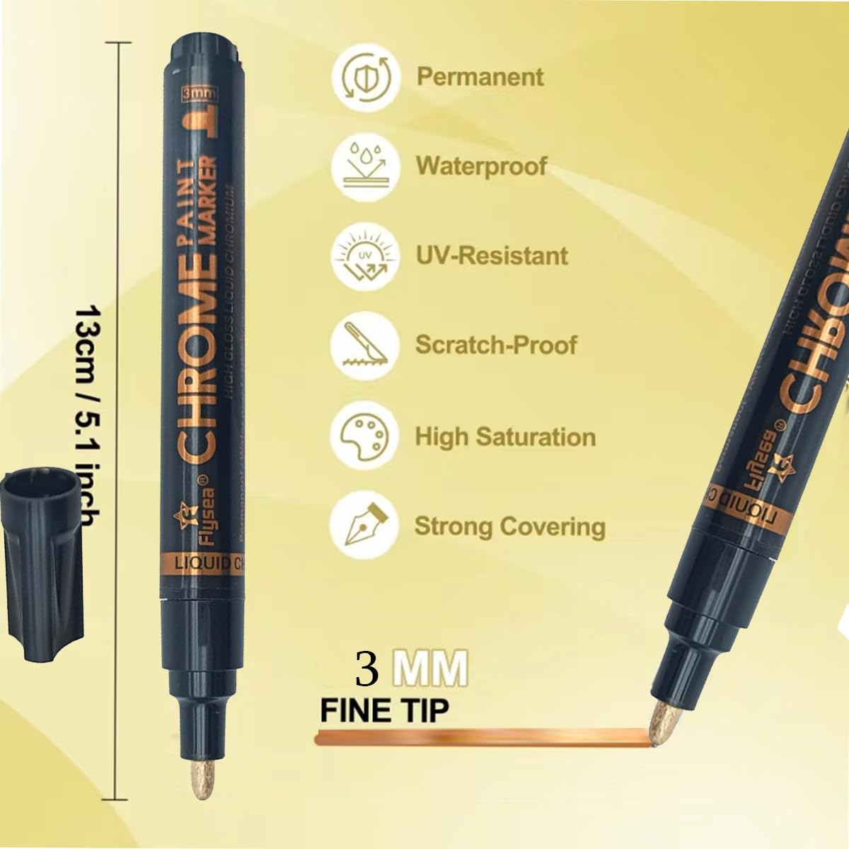 Amazon | ブロンズペイントマーカーメタリック 油性アクリルマーカー