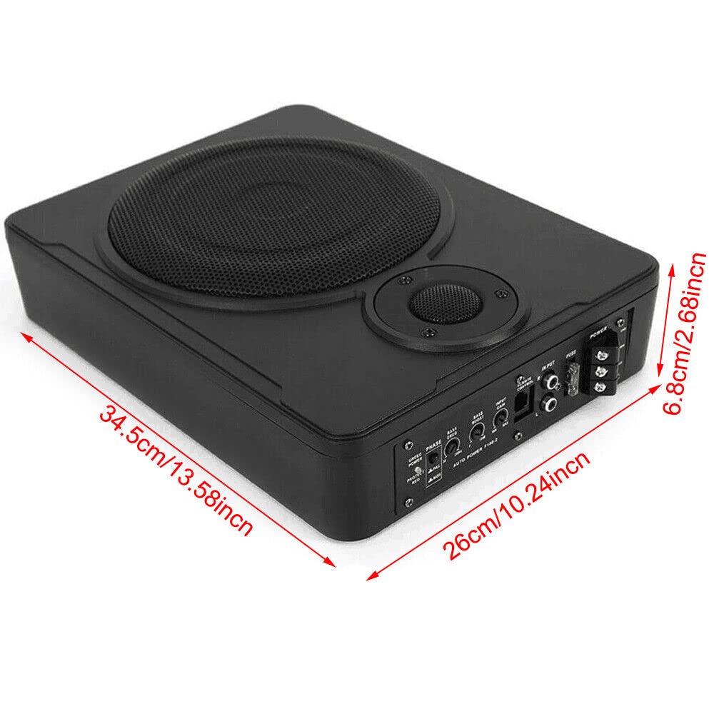 Caisson de basses actif ultra fin pour voiture, 600 W, 8", 12 V, avec jeu de câbles