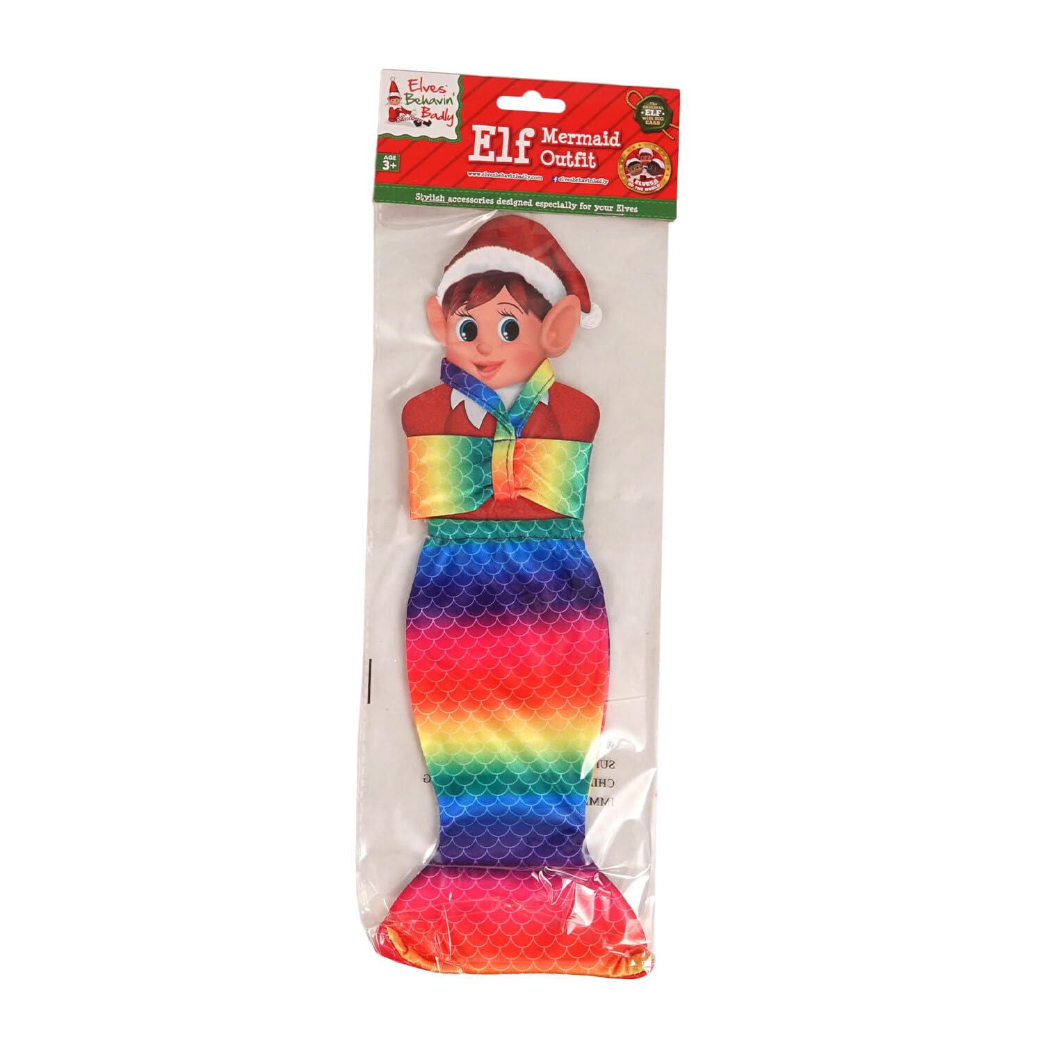 MARUKATSU Elves Behavin' Badly- Elf Papá Noel Elfo de Vinilo Suave de Pierna Larga con Sombrero con 1 Pieza de Ropa incluida- Ropa Modelo Aleatorio