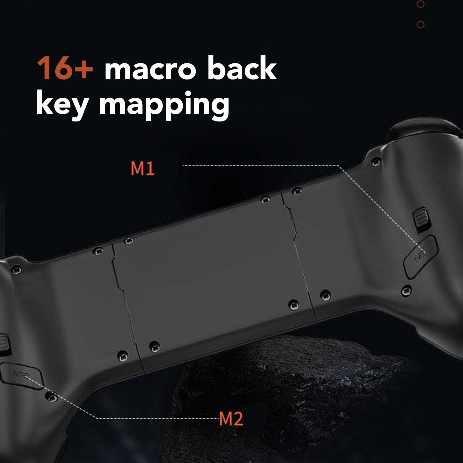 Dpofirs Controller di Gioco Mobile, Joystick Gamepad Cordless per IOS, PC, Tablet da 8 Pollici Estensibile 136-215 Mm, Controllo a 360°, Regolazione delle Vibrazioni