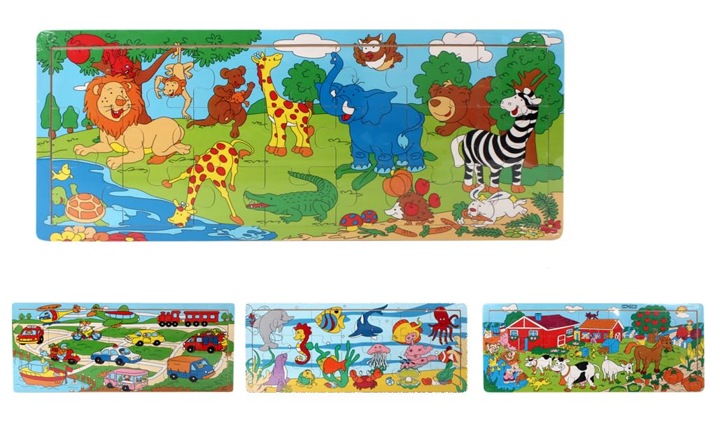 Pack de 12 Panorámicos Educativo-Primeras Reflexiones-058040PA-21 Piezas-Multicolor-Cartón-Juego para Niños-Puzzle Infantil-45 cm x 18 cm-A Partir de 3 Años (MGM 058040PA)