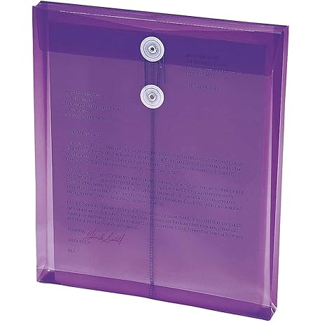 Smead Purple Poly Envelopes with String Tie Closure and 1-1/4" Expansion - Letter Size