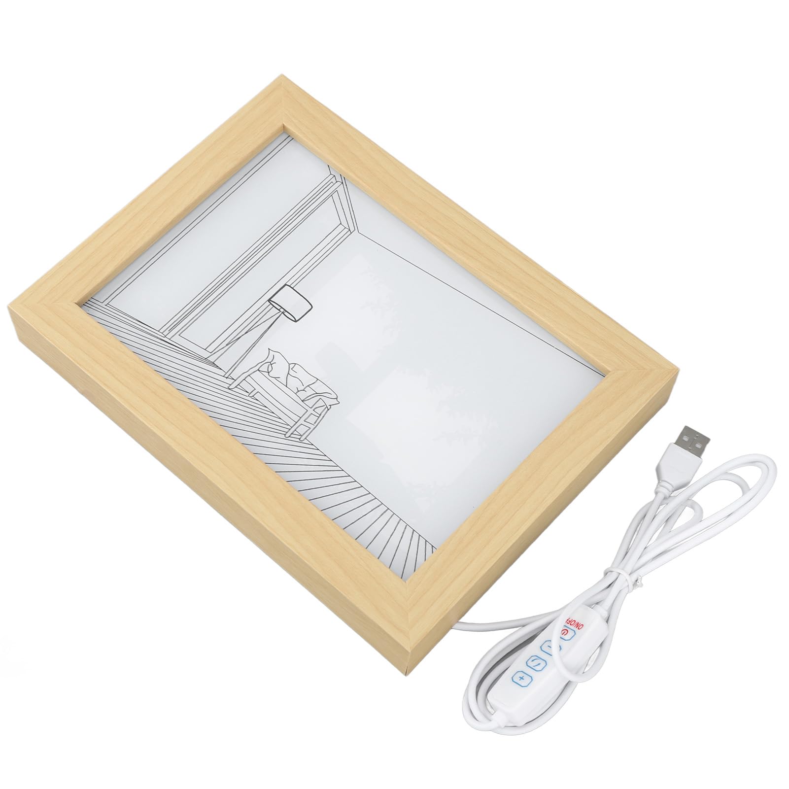 Pintura con Luz LED, 3 Colores Ajustables para Regalar, Pintura con Luz LED, Arte de Pared, Decoración de Pared para Dormitorios Junto a la Cama (L)