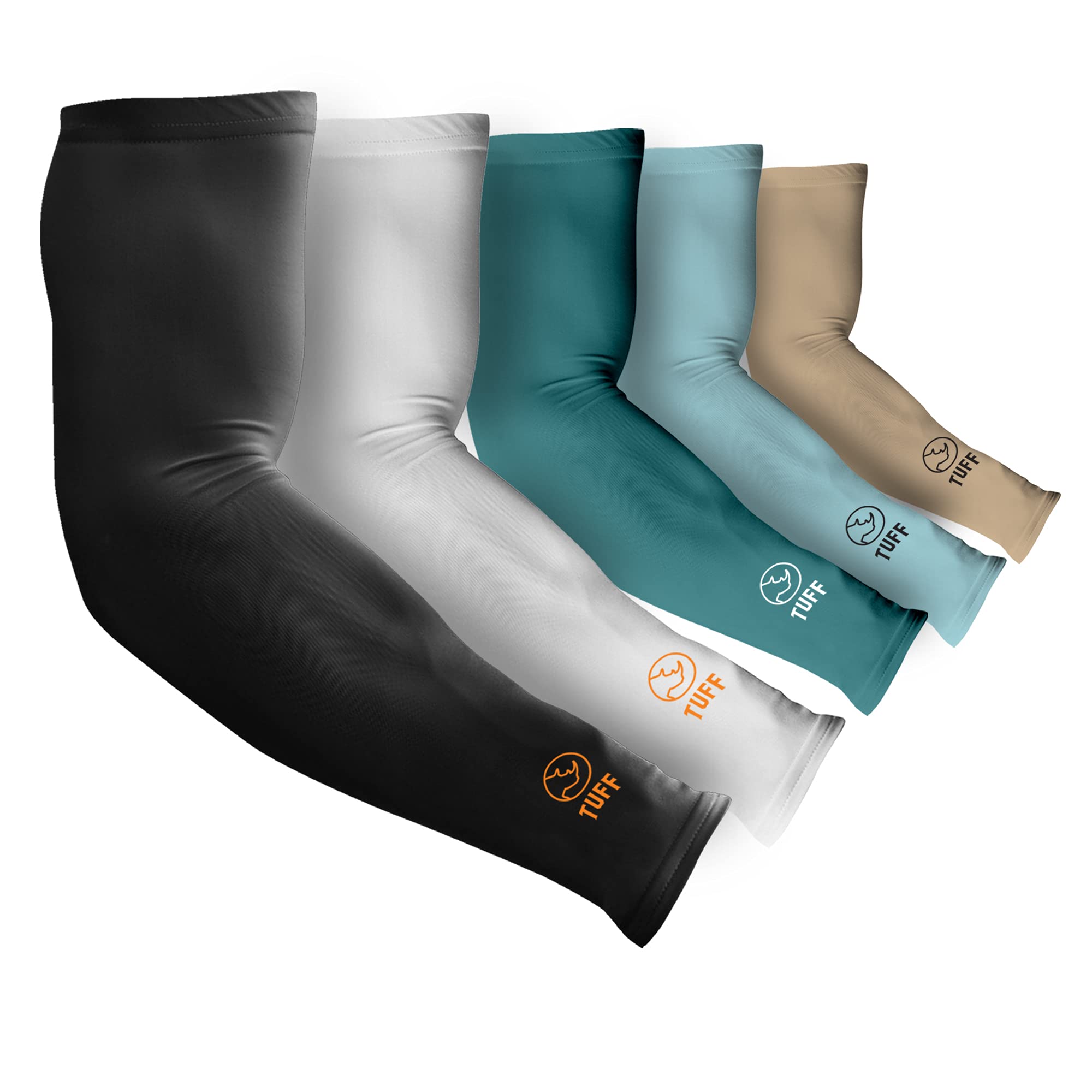 TUFF Compression Cooling Arm Sleeves - UPF 50 Arm Sleeves for Men & Women…