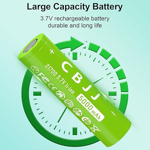 Miniatura 4 de 3.7 V 21700 batería recargable 5000 mAh gran capacidad 3.7 voltios 21700 batería recargable para linternas ect, 2 unidades 3.7v 0311