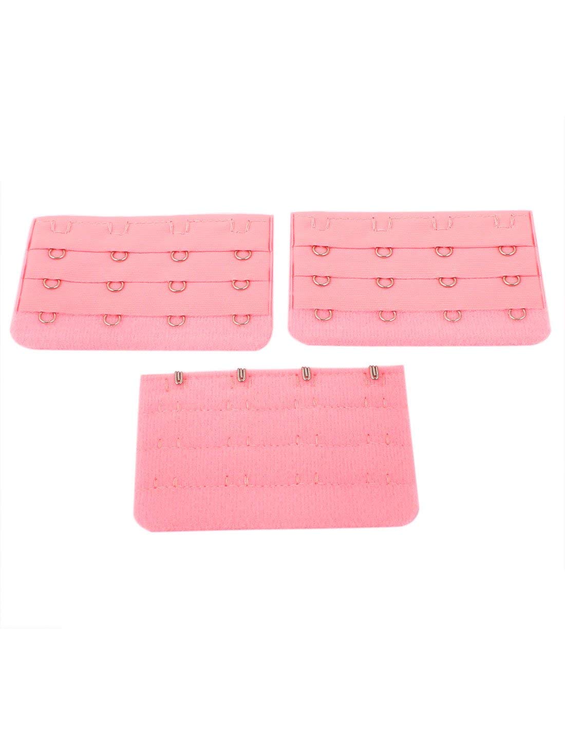 KTM Healthcare® One Size, Rose Pink : Lady 3 Rows 4 Hooks Underwear Bra Back Band Extension Strap 3 Pcs-image-26