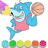 Cute Shark Coloring Glitter