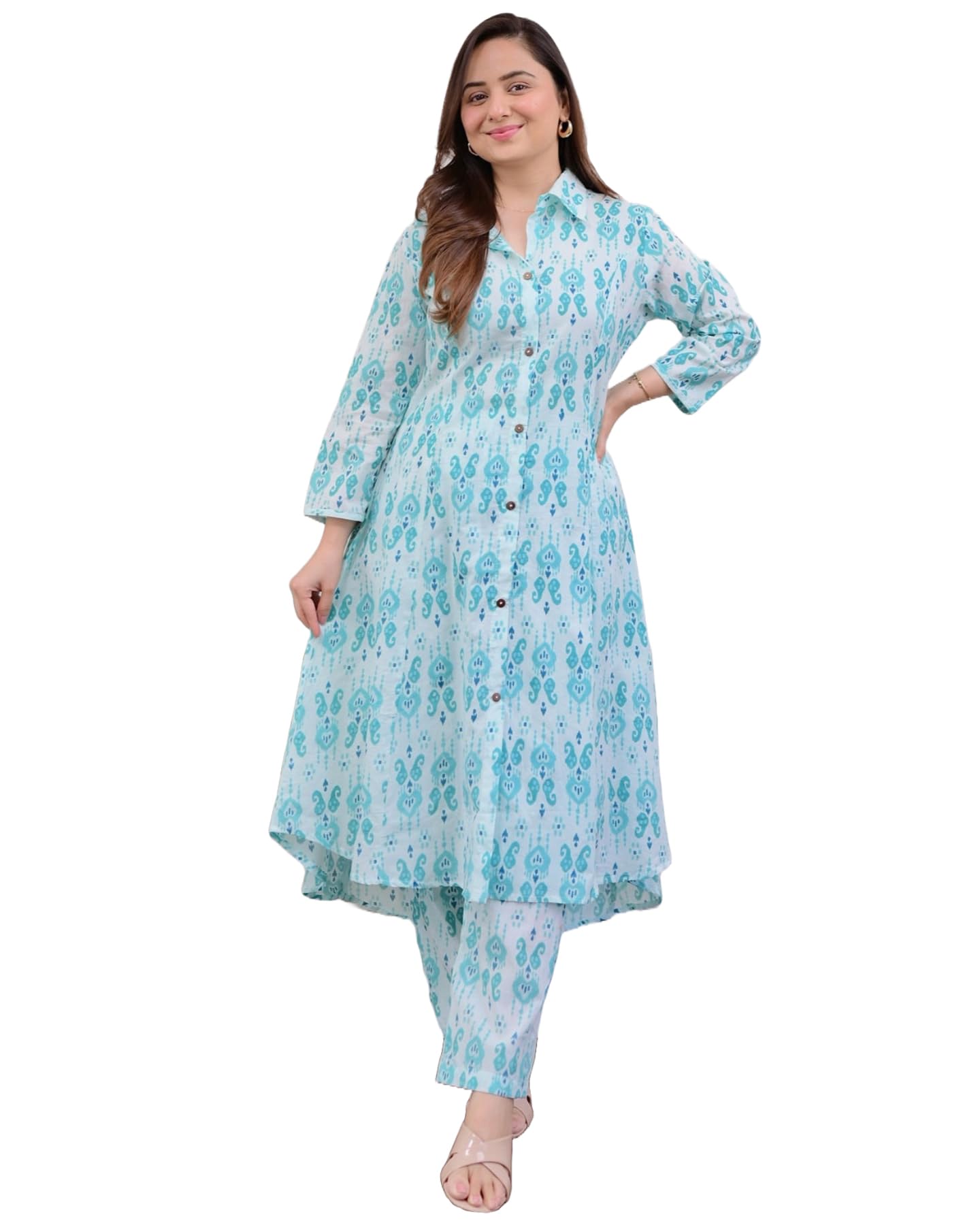 ANNI DESIGNER Women Cotton Blend Kurta With Pant