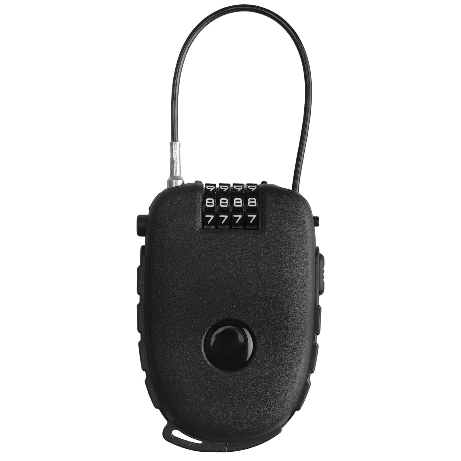 Combination Cable Lock 130cm, Retractable 4 Digit Cable Lock with Stainless Steel Wire, Flexible Security Padlock for Bike Helmet Luggage Ski, Portable Combination Lock for Travel Scooter