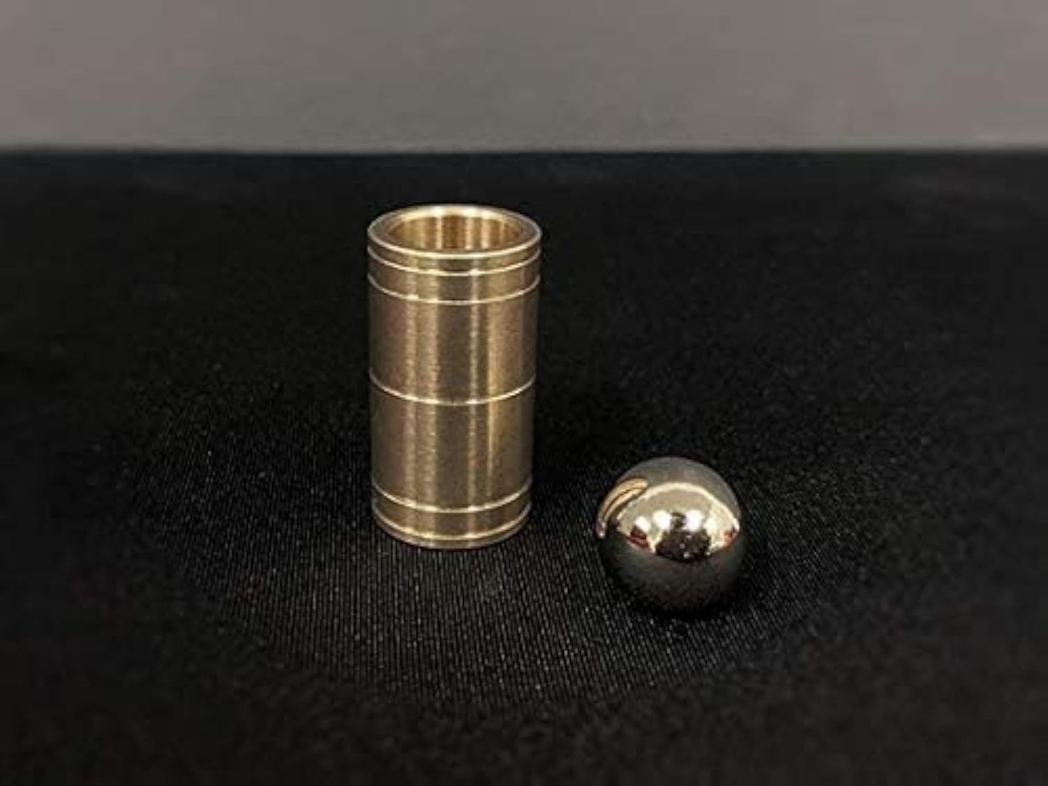 MOMOMAGE Ball & Tube Mystery (Brass) Magic Tricks Steel Ball Sink Age 15+ Down into Tube Magic Close up Illusions Props Gimmick Mentalism Easy